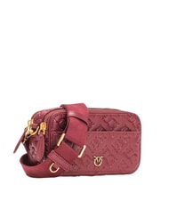 PINKO EMBOSSED LOGO Torba na aparat fotograficzny na ramię Bordeaux Merlot-Antyczne Złoto - Torby damskie - 2