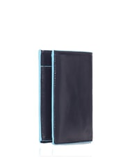 PIQUADRO BLUE SQUARE Pionowy portfel sk&oacute;rzany niebieski - Portfele męskie - 3