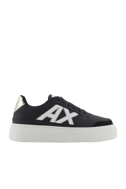 AX LOGO Trampki na platformie czarny+jasne złoto - Buty damskie