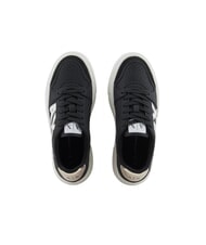 ARMANI EXCHANGE AX LOGO Trampki na platformie czarny+jasne złoto - Buty damskie - 3
