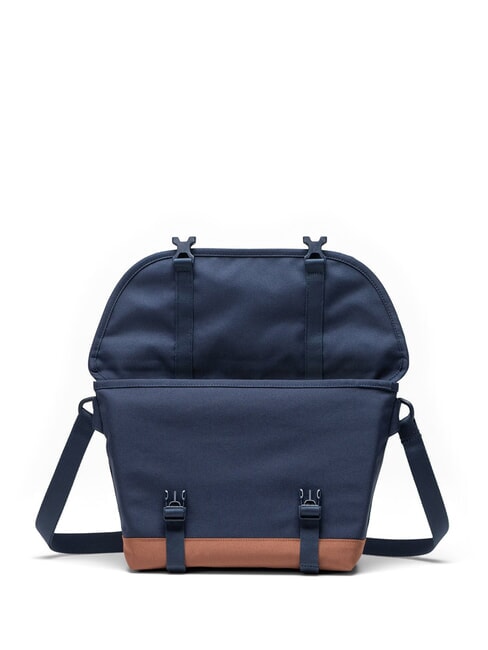 COVE Torba kurierska, laptop 15,6" granatowy/brązowy siodłowy - Teczki robocze