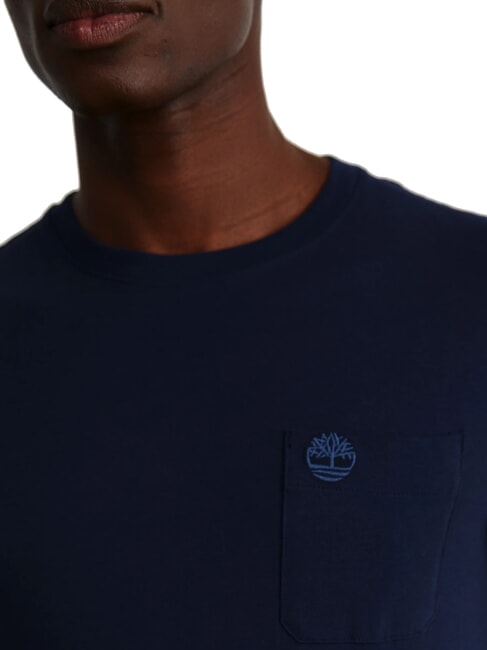 DUNSTAN RIVER Koszulka bawełniana z kieszenią ciemny szafir/ciemny denim - Koszulki męskie