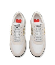 LOVE MOSCHINO DUNE 30 Trampki z ćwiekami w kształcie serduszek biały/srebrny10 - Buty damskie - 3