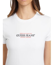 GUESS JEANS SS CN SLIM Koszulka z kr&oacute;tkim rękawem czysto biały - Koszulki i topy damskie - 3