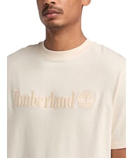 TIMBERLAND EMBROIDERY TONAL Koszulka bawełniana biały dym - Koszulki męskie - 3