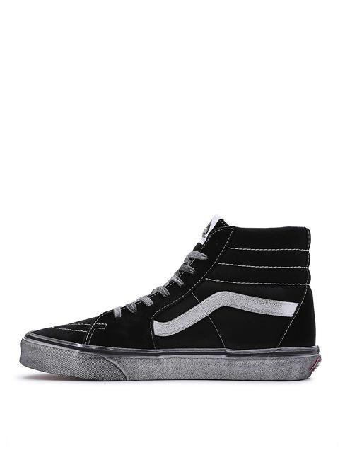 UA SK8-HI Trampki za kostkę zestresowany czarno-biały - Buty uniseks