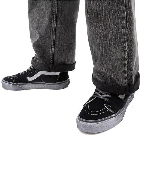 UA SK8-HI Trampki za kostkę zestresowany czarno-biały - Buty uniseks