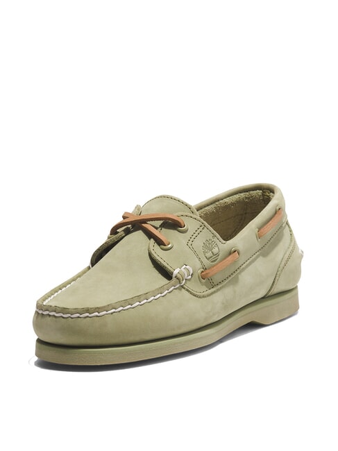 CLASSIC BOAT Buty żeglarskie ze sk&oacute;ry zamszowej jasnozielony - Buty damskie