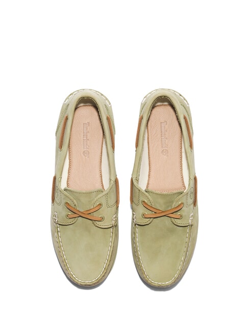 CLASSIC BOAT Buty żeglarskie ze sk&oacute;ry zamszowej jasnozielony - Buty damskie