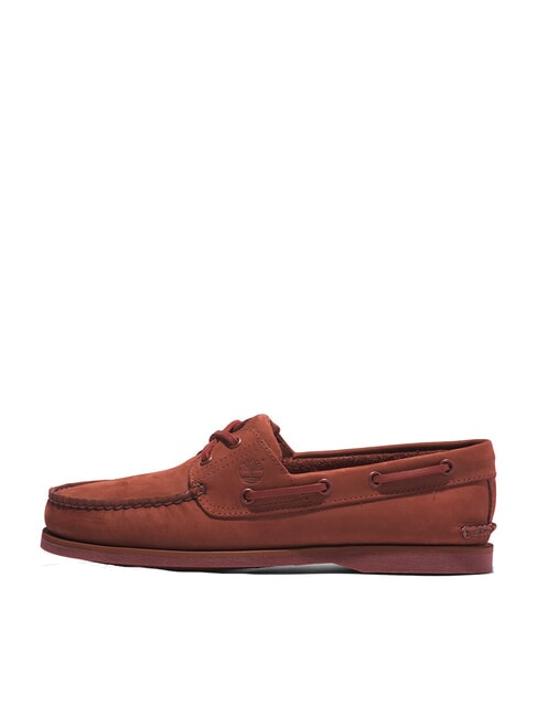 CLASSIC BOAT Zamszowe buty żeglarskie ciemnoczerwony nubuk - Buty męskie