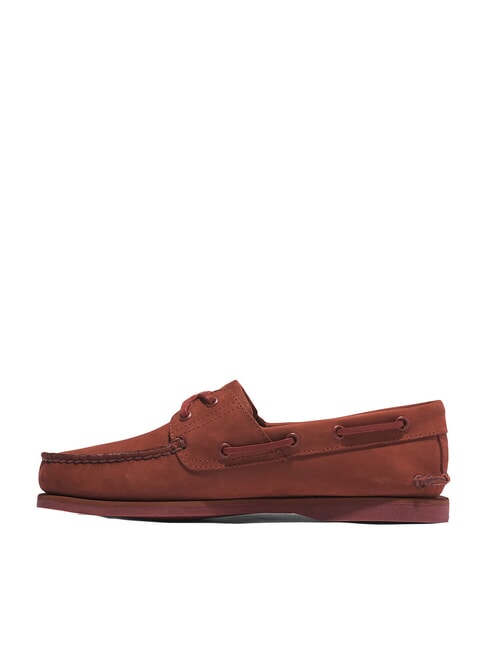CLASSIC BOAT Zamszowe buty żeglarskie ciemnoczerwony nubuk - Buty męskie