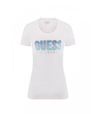 GUESS CN SS GLITTER  Koszulka bawełniana czysto biały - Koszulki i topy damskie - 4