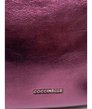 COCCINELLE PRISCILLA PEPIT Mała torebka ze sk&oacute;ry perłowej miąższ r&oacute;żowy - Torby damskie - 4