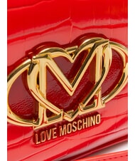 LOVE MOSCHINO CROCO PRINTED Torba na aparat fotograficzny na ramię czerwony - Torby damskie - 3