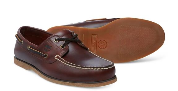 Scarpe da barca KLASYCZNY, ze sk&oacute;ry BRĄZOWY - Buty męskie
