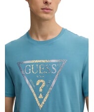 GUESS TRIANGLE Koszulka z nadrukiem maxi dzika burza błękitna - Koszulki męskie - 3