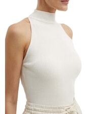 GUESS BLAIR Top bez rękaw&oacute;w typu halter kremowy białawy - Koszulki i topy damskie - 3