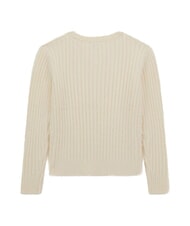 GUESS KIDS Sweter żebrowany z dekoltem w serek - Swetry dziecięce