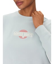 GUESS JEANS CN CROP Bluza bawełniana lazurowa laguna - Bluzy damskie - 3