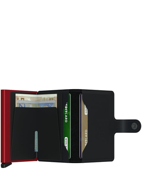 MATTE  Portfel z uchwytem na kartę blokującą RFID czarny i czerwony - Portfele męskie