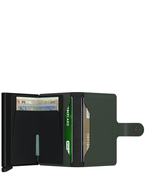 MATTE  Portfel z uchwytem na kartę blokującą RFID zielony czarny - Portfele męskie
