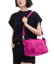 KIPLING ART MINI Torba zakupowa z paskiem na ramię świecąca fuksja - Torby damskie - 7