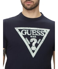 GUESS SS CN TRIANGLE Koszulka bawełniana inteligentnyniebieski - Koszulki męskie - 3