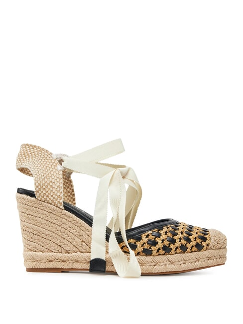 CYRENAM  Wysokie sandały espadryle CZARNY - Buty damskie