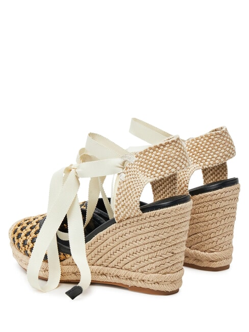 CYRENAM  Wysokie sandały espadryle CZARNY - Buty damskie
