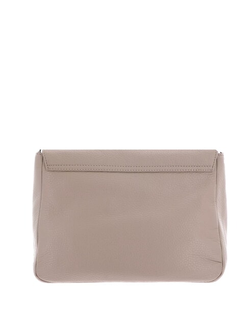 MELLOW LEATHER Torba sk&oacute;rzana z klapką ciepły szary - Torby damskie