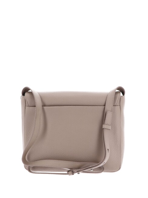 MELLOW LEATHER Sk&oacute;rzana torba na ramię z klapką ciepły szary - Torby damskie