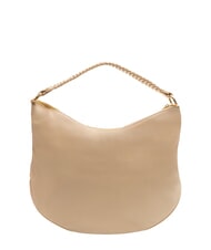 BRACCIALINI NAOMI Sk&oacute;rzana torba typu hobo z łańcuszkiem beżowy - Torby damskie - 4