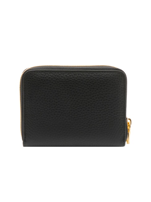 BASIC Mały sk&oacute;rzany portfel zapinany na zamek czarny - Portfele damskie