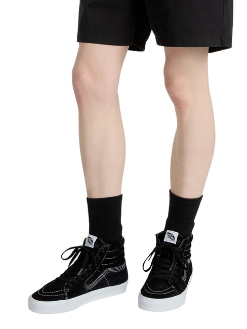SK8-HI  Sk&oacute;rzane trampki czarna zamszowa świnia - Buty uniseks