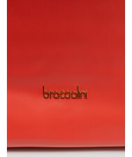BRACCIALINI SOFIA Sk&oacute;rzana torba na ramię z małymi kwiatkami czerwony - Torby damskie - 3