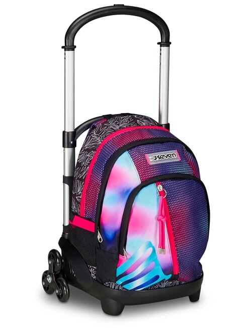 FLEX SHADEFULL GIRL Odpinany plecak na k&oacute;łkach, 3 k&oacute;łka fioletowy - Plecaki z w&oacute;zkiem