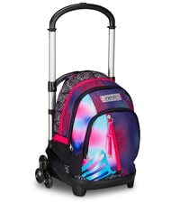 SEVEN FLEX SHADEFULL GIRL Odpinany plecak na k&oacute;łkach, 3 k&oacute;łka fioletowy - Plecaki z w&oacute;zkiem - 3