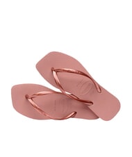 HAVAIANAS SLIM SQUARE Klapki z kwadratowym noskiem KROKUSY/R&Oacute;ŻE - Buty damskie - 4