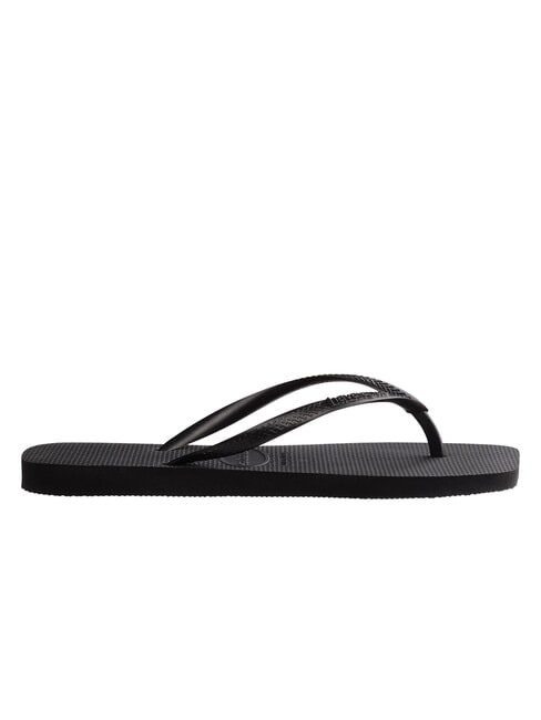 SLIM SQUARE Klapki z kwadratowym noskiem CZARNY - Buty damskie