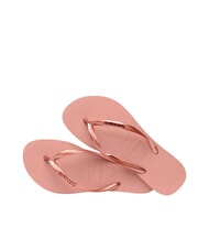 HAVAIANAS SLIM LOGO Klapki krokus r&oacute;żany/złoty rumieniec - Buty damskie - 5
