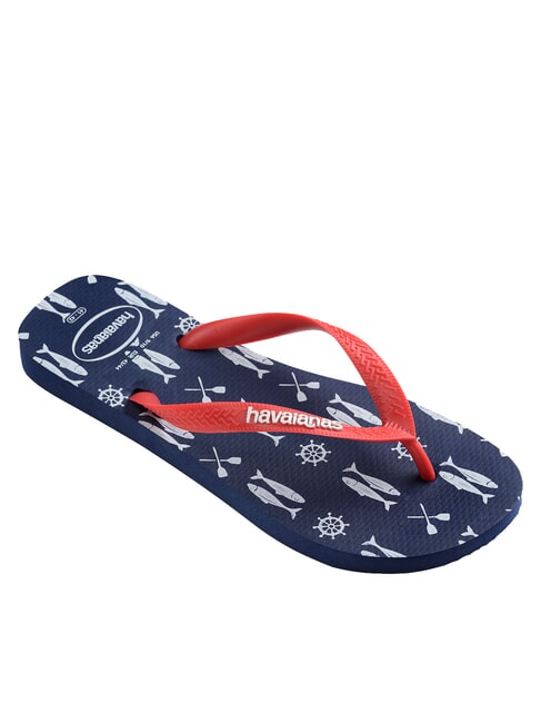 TOP NAUTICAL Klapki granatowy/rubinowoczerwony - Buty męskie