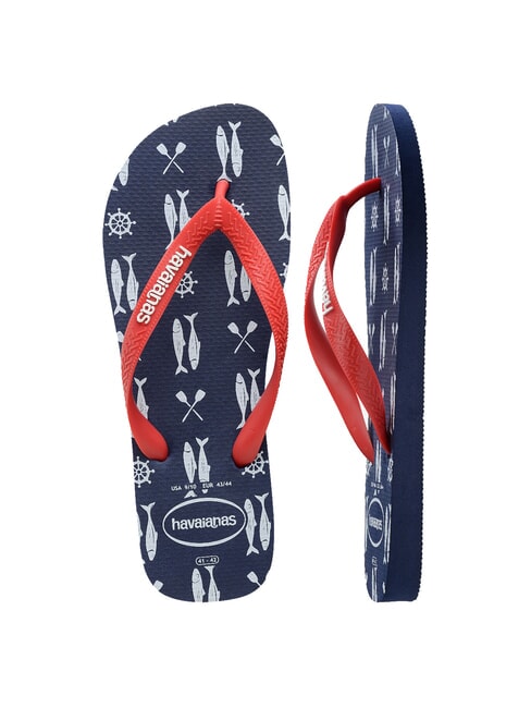 TOP NAUTICAL Klapki granatowy/rubinowoczerwony - Buty męskie