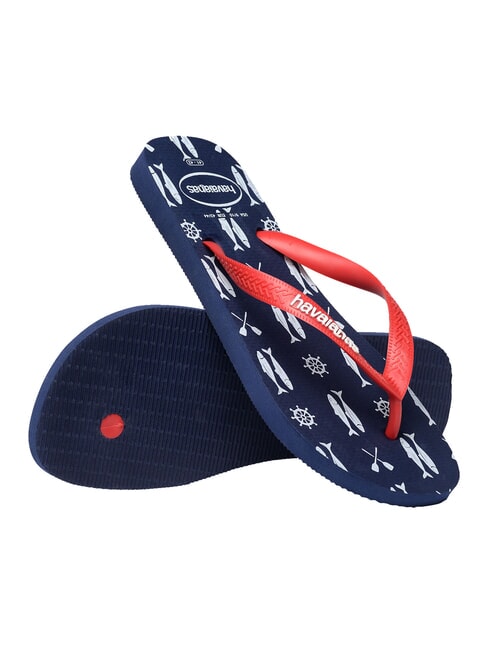 TOP NAUTICAL Klapki granatowy/rubinowoczerwony - Buty męskie