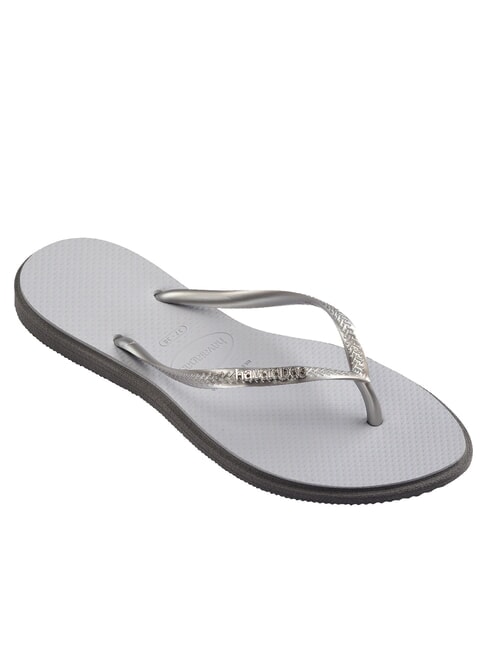 SLIM POINT Klapki stalowy/szary - Buty damskie