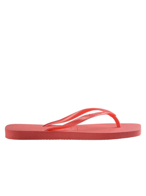 SLIM SQUARE Klapki z kwadratowym noskiem koral tropikalny - Buty damskie