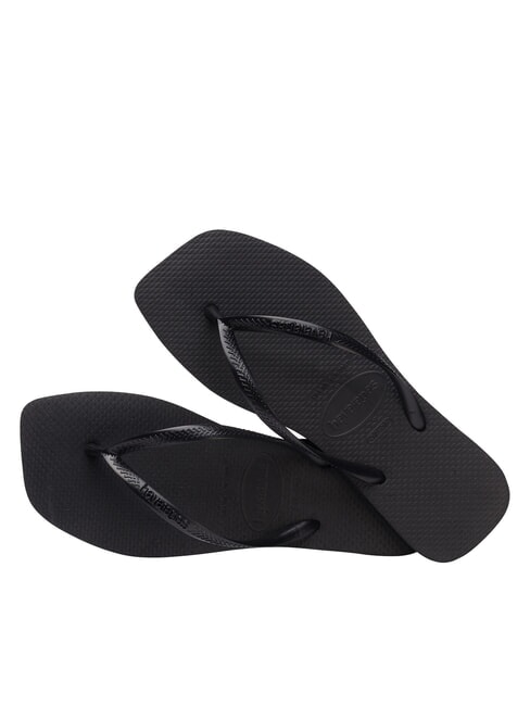 SLIM SQUARE Klapki z kwadratowym noskiem CZARNY - Buty damskie
