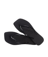 HAVAIANAS SLIM SQUARE Klapki z kwadratowym noskiem CZARNY - Buty damskie - 4