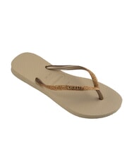 HAVAIANAS SLIM GLITTER II Klapki piasek/złoty jasny metalik - Buty damskie - 2