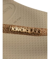 HAVAIANAS SLIM GLITTER II Klapki piasek/złoty jasny metalik - Buty damskie - 4