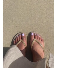 HAVAIANAS SLIM GLITTER II Klapki piasek/złoty jasny metalik - Buty damskie - 6